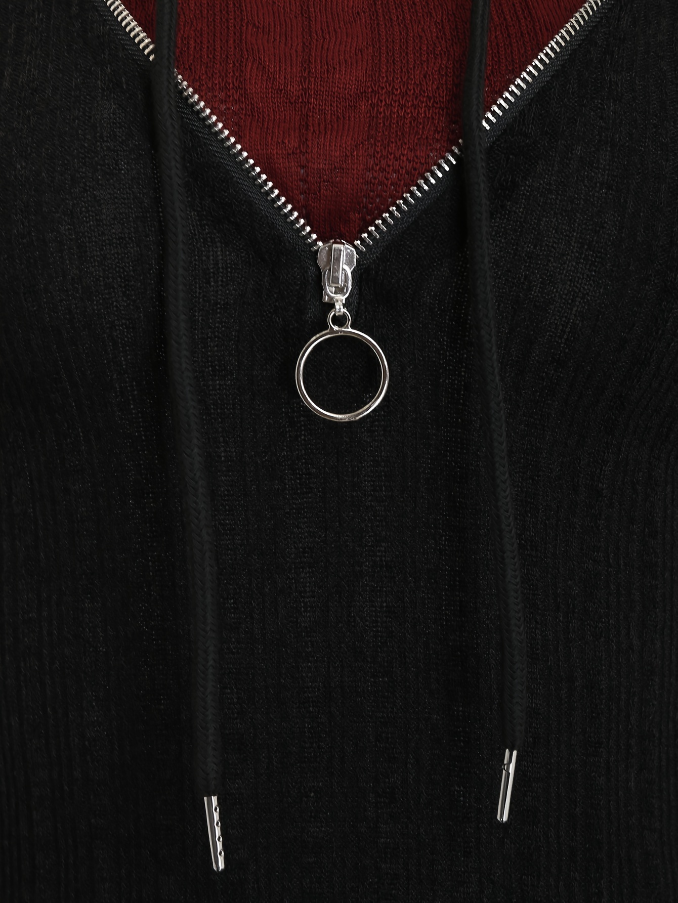 color block zipper hoodie casual long sleeve drawstring hoodies sweatshirt womens clothing details 8