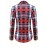 Plaid Print Drawstring Blouse, Casual Long Sleeve V Neck Blouse, Women's Clothing