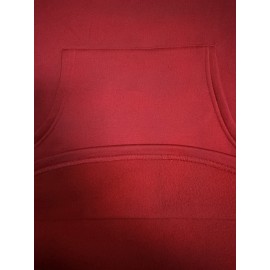 Solid Drawstring Pocket Hooded Dress, Casual Long Sleeve Dress For Spring & Fall, Women's Clothing